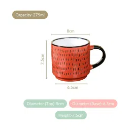 Nestasia Multicolour Ceramic Stackable Tea Cup Set of 4 (275 ml) image 5