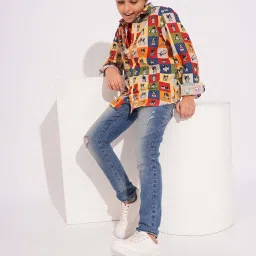 Jack & Jones Junior Boys Multicolor Cotton Printed Full Sleeves Shirt image 5