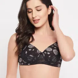 Clovia Black Floral Print Padded Bra-picture-27
