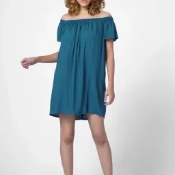 Only Teal Regular Fit Shift Dress-image-7