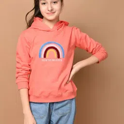 LilPicks Kids Peach Embroidered Full Sleeves Sweatshirt-image-47