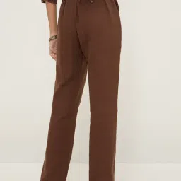 Bombay Paisley by Westside Brown High-Rise Cotton Blend Pants image 2