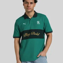 Puma Green Cotton Regular Fit Colour Block Polo T-Shirt-picture-20