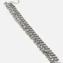 Panash Silver Plated Oxidized Anklets Set of 2 image 5