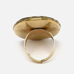 Panash Gold Plated Oval Shaped Adjustable Finger Ring image 5