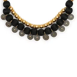 AKSHARA Women Black Handcrafted Synthetic Choker Necklace image 2