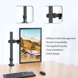 Robustt 38.1 - 83.82 cm Screen Size Alloy Steel Black Tabletop Desktop Monitor Mount (Pack of 5) image 5