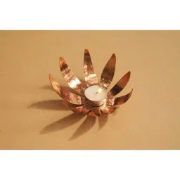 COPPRE Sunflower Copper Tea Light Holder - Set of 1 image 2