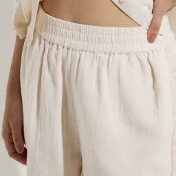 LOV by Westside Off-White Embroidered High-Rise Shorts image 4