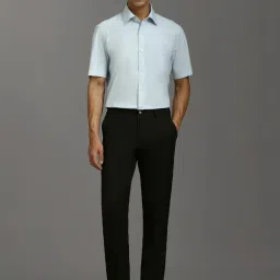 Louis Philippe Blue Cotton Regular Fit Texture Shirt image 5