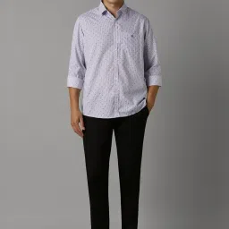 Louis Philippe Purple Slim Fit Striped Shirt image 5