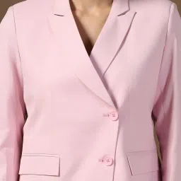 TAHVO Pink Polyviscose Solid Full Sleeves Co-Ord Set image 5