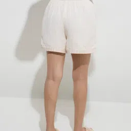 LOV by Westside Off-White Embroidered High-Rise Shorts image 2
