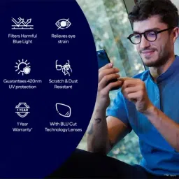 Lenskart Blu LB E13739 Transparent Full Rim Square Zero Power Computer Glasses image 5