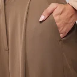 Fablestreet Brown Relaxed Fit Mid Rise Trousers image 5