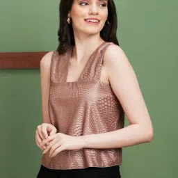 Globus Brown Self Design Top image 3