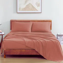 LANE LINEN Red 144 TC Queen Bedsheet with 2 Pillow Covers-image-58