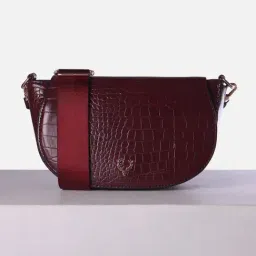 Allen Solly Maroon Textured Medium Sling Handbag-picture-21