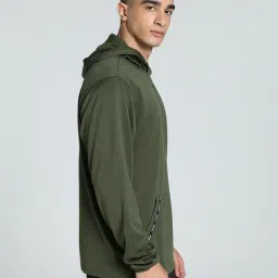 Puma Green Regular Fit Sports Hoodie image 3