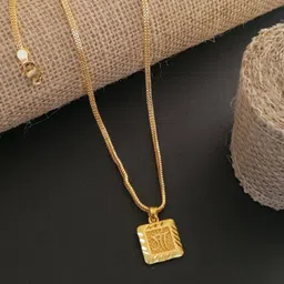 OM KRISHIV COLLECTION Gold Plated Quirky Pendant With Chain-picture-18