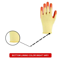 Swavind Safety Hand Gloves Durable Synthetic Fabric Crinkle-Coated Palm with Abrasion Resistance Yellow & Orange Free Size (Pack of 600 Pair) image 3