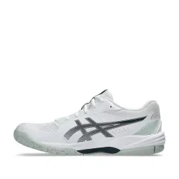 Asics Men's GEL-TASK 4 White & Tranquil Teal Indoor Court Shoes image 3