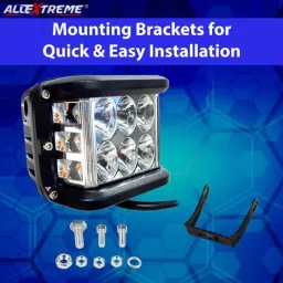 AllExtreme EX36W2P 12 LED Spot Lamp with Red&Blue Strobe Flood Beam Driving Lamp(36 W,White,2pc) image 5