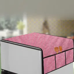 The Furnishing Tree Pink Plastic Refrigerator Cover-image-57