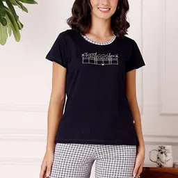 Bodycare Women Printed Pure Cotton T shirt & Shorts Night suit-image-73