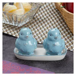 Kookee Ceramic Salt Pepper Container Set with tray (9975)-picture-17