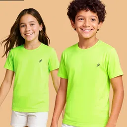 Pine Active Knit Half Sleeves Solid T-Shirt - Neon Green-picture-13