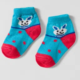Model Knit Winterwear Socks With Bunny Design - Blue-picture-34