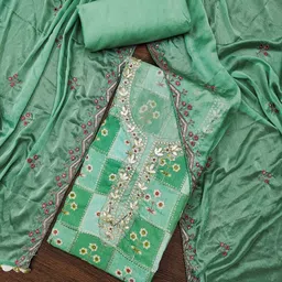 SAINOOR Embroidered Semi-Stitched Dress Material-picture-17
