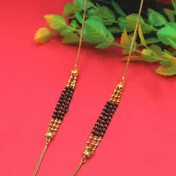 SONI JEWELLERY Gold-Plated Artificial Stones and Beads Mangalsutra image 5