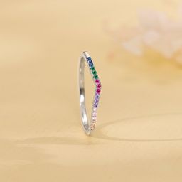 GIVA 925 Sterling Silver Colourful Vanki Rhodium-Plated CZ Studded Finger Ring-picture-20