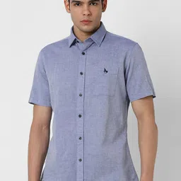 Van Heusen Sport Slim Fit Spread Collar Cotton Linen Casual Shirt-image-60