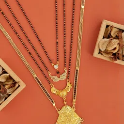 Bhanu diam Gold-Plated Brass Mangalsutra-picture-17