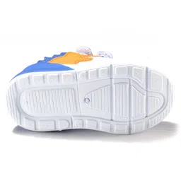 Cute Walk by Babyhug Velcro Closure Sneakers With Dino Patch Applique - White & Royal Blue image 5