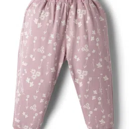 ToffyHouse Knitted Full Sleeves Top & Leggings Set with Head Band & Bunny Print - Mauve image 5