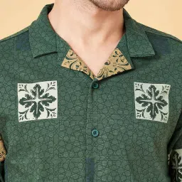 7 Alt By Pantaloons Pine Cotton Slim Fit Printed Shirt image 5
