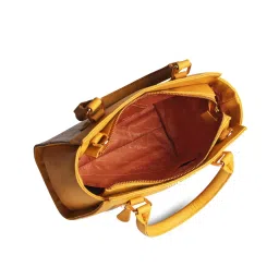 Gauge Machine Yellow & Brown Textured Handbag image 5