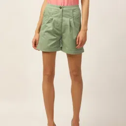 Elle Green Regular Fit Shorts-picture-31