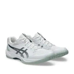 Asics Men's GEL-TASK 4 White & Tranquil Teal Indoor Court Shoes image 2
