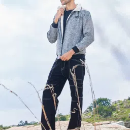 Campus Sutra Light Grey Cotton Regular Fit Jacket image 5