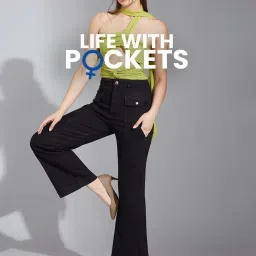Life With Pockets Black Plain Mid-Rise Jeans image 5
