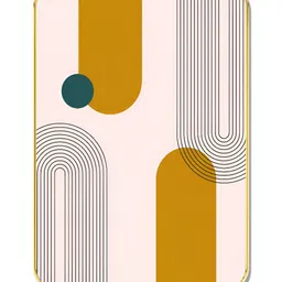 Livin'luxe Off White & Brown Geometric Printed Wall Art image 5