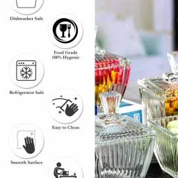 Goodhomes Transparent Glass Candy Bowls With Lid - Set of 4 image 5