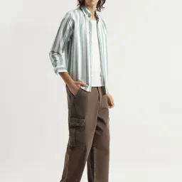 United Colors Of Benetton Green Cotton Regular Fit Striped Shirt image 5