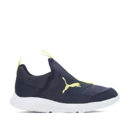 Puma Kids Fun Racer Peacoat Blue & Lime Yellow Sneakers-image-92