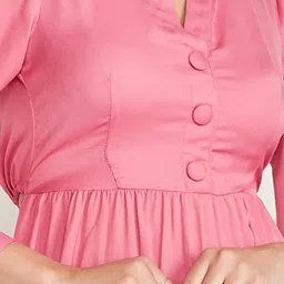 KASSUALLY Pink Fit & Flare Dress image 5